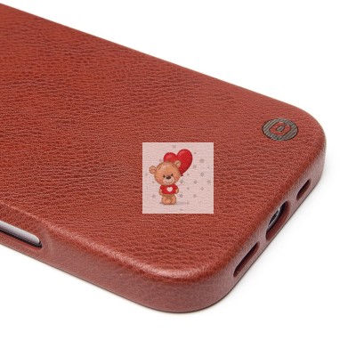 Чехол-накладка для Apple iPhone 16 Pro Натуральная кожа (коричневый) Cellis SM031 SafeMag