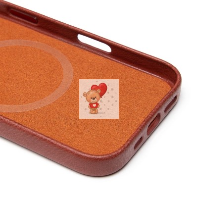 Чехол-накладка для Apple iPhone 16 Pro Натуральная кожа (коричневый) Cellis SM031 SafeMag