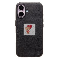 Чехол-накладка для Apple iPhone 16 Натуральная кожа (черный) Cellis SM031 SafeMag