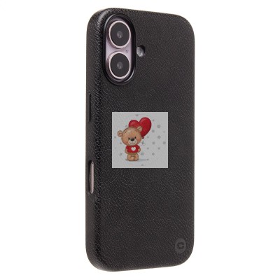 Чехол-накладка для Apple iPhone 16 Натуральная кожа (черный) Cellis SM031 SafeMag