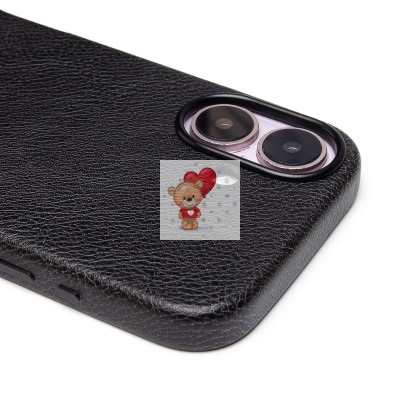 Чехол-накладка для Apple iPhone 16 Натуральная кожа (черный) Cellis SM031 SafeMag