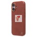 Чехол-накладка для Apple iPhone 16 Натуральная кожа (коричневый) Cellis SM031 SafeMag