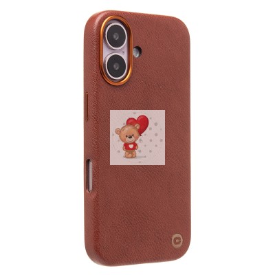 Чехол-накладка для Apple iPhone 16 Натуральная кожа (коричневый) Cellis SM031 SafeMag