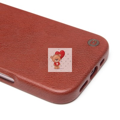 Чехол-накладка для Apple iPhone 16 Натуральная кожа (коричневый) Cellis SM031 SafeMag