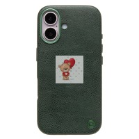 Чехол-накладка для Apple iPhone 16 Натуральная кожа (темно-зеленый) Cellis SM031 SafeMag