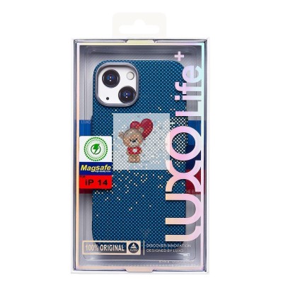 Чехол-накладка для Apple iPhone 14 - (135) (синий/зеленый) Luxo Creative PC