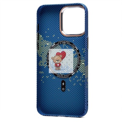 Чехол-накладка для Apple iPhone 15 Pro Max - (135) (синий/зеленый) Luxo Creative PC