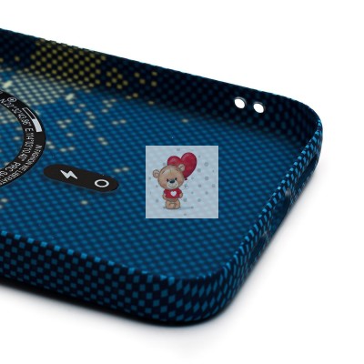 Чехол-накладка для Apple iPhone 15 Pro Max - (135) (синий/зеленый) Luxo Creative PC