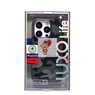 Чехол-накладка для Apple iPhone 15 Pro - (126) (черный/серый) Luxo Creative PC