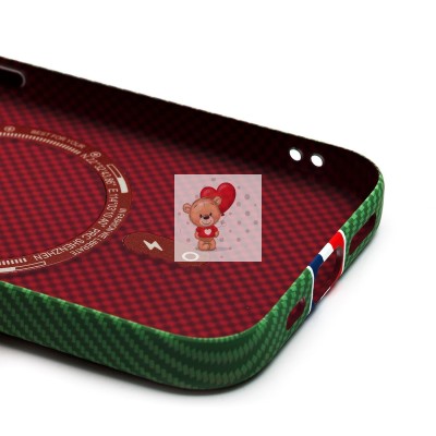 Чехол-накладка для Apple iPhone 15 Pro - (131) (зеленый/многоцветный) Luxo Creative PC