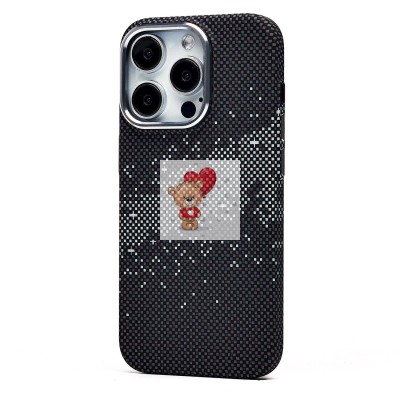 Чехол-накладка для Apple iPhone 15 Pro - (136) (черный/серый) Luxo Creative PC Чехол-накладка для Apple iPhone 15 Pro - (136) (черный/серый) Luxo Creative PC