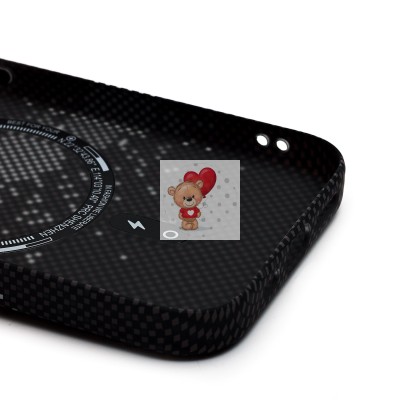 Чехол-накладка для Apple iPhone 15 Pro - (136) (черный/серый) Luxo Creative PC Чехол-накладка для Apple iPhone 15 Pro - (136) (черный/серый) Luxo Creative PC