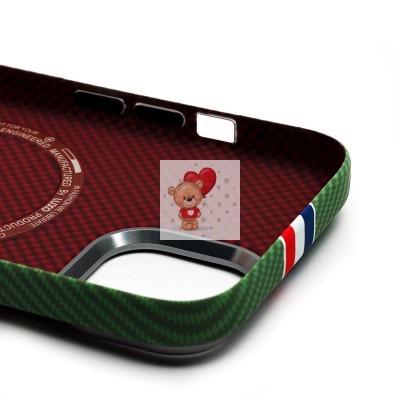 Чехол-накладка для Apple iPhone 15 - (131) (зеленый/многоцветный) Luxo Creative PC