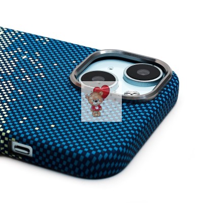 Чехол-накладка для Apple iPhone 15 - (135) (синий/зеленый) Luxo Creative PC