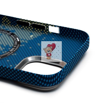 Чехол-накладка для Apple iPhone 15 - (135) (синий/зеленый) Luxo Creative PC