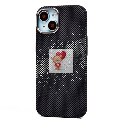 Чехол-накладка для Apple iPhone 15 - (136) (черный/серый) Luxo Creative PC