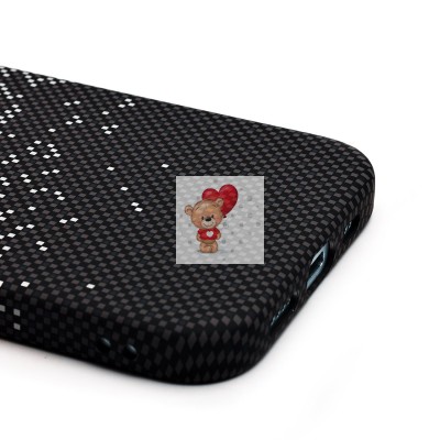 Чехол-накладка для Apple iPhone 15 - (136) (черный/серый) Luxo Creative PC