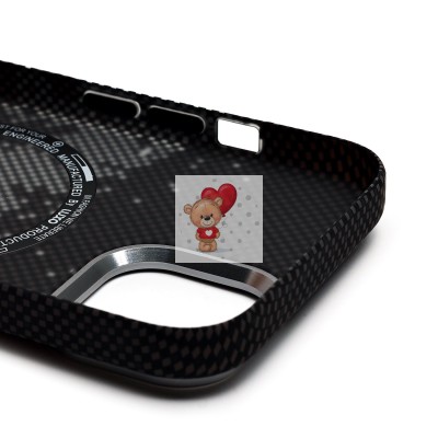 Чехол-накладка для Apple iPhone 15 - (136) (черный/серый) Luxo Creative PC