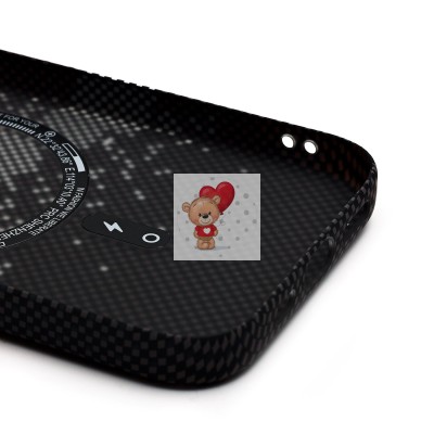 Чехол-накладка для Apple iPhone 15 - (136) (черный/серый) Luxo Creative PC