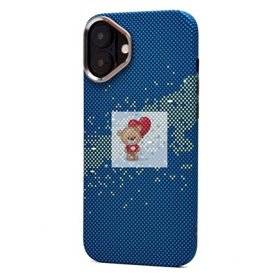 Чехол-накладка для Apple iPhone 16 Plus - (135) (синий/зеленый) Luxo Creative PC