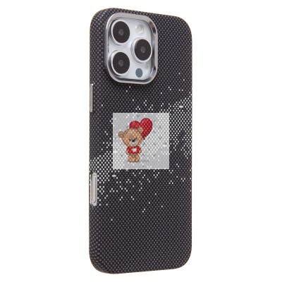 Чехол-накладка для Apple iPhone 16 Pro Max - (136) (черный/серый) Luxo Creative PC