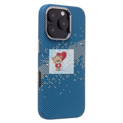 Чехол-накладка для Apple iPhone 16 Pro - (135) (синий/зеленый) Luxo Creative PC