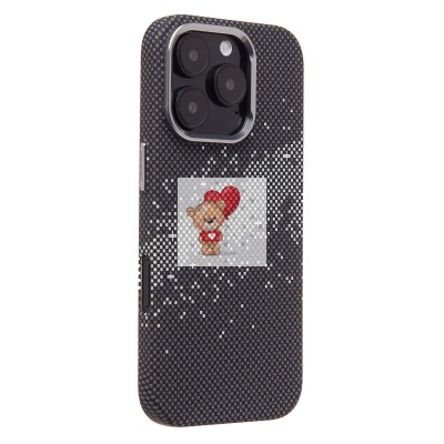 Чехол-накладка для Apple iPhone 16 Pro - (136) (черный/серый) Luxo Creative PC