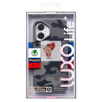 Чехол-накладка для Apple iPhone 16 - (126) (черный/серый) Luxo Creative PC