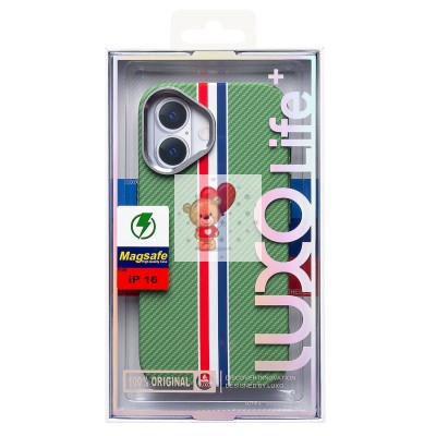 Чехол-накладка для Apple iPhone 16 - (131) (зеленый/многоцветный) Luxo Creative PC