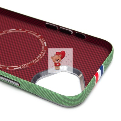 Чехол-накладка для Apple iPhone 16 - (131) (зеленый/многоцветный) Luxo Creative PC