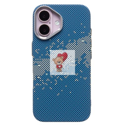 Чехол-накладка для Apple iPhone 16 - (135) (синий/зеленый) Luxo Creative PC