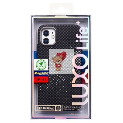 Чехол-накладка для Apple iPhone 11 - (136) (черный/серый) Luxo Creative PC Чехол-накладка для Apple iPhone 11 - (136) (черный/серый) Luxo Creative PC