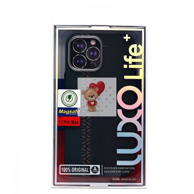 Чехол-накладка для Apple iPhone 13 Pro Max - (121) (черный/синий) Luxo Creative PC