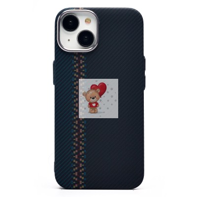 Чехол-накладка для Apple iPhone 14 - (121) (черный/синий) Luxo Creative PC