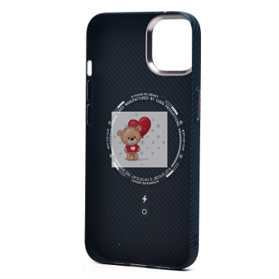 Чехол-накладка для Apple iPhone 14 - (121) (черный/синий) Luxo Creative PC