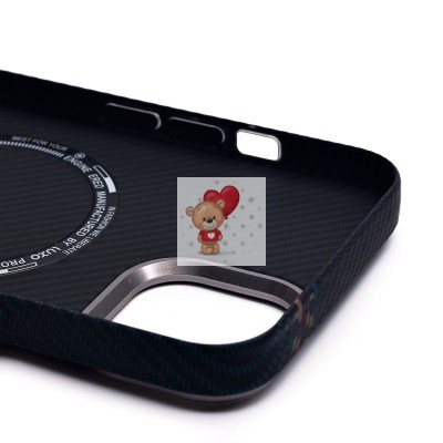 Чехол-накладка для Apple iPhone 14 - (121) (черный/синий) Luxo Creative PC