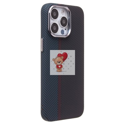 Чехол-накладка для Apple iPhone 15 Pro Max - (120) (тех.уп.) (черный/синий) Luxo Creative PC