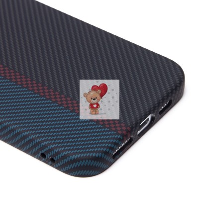 Чехол-накладка для Apple iPhone 15 Pro Max - (120) (тех.уп.) (черный/синий) Luxo Creative PC