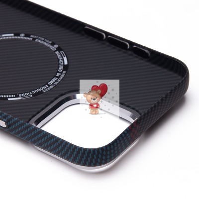 Чехол-накладка для Apple iPhone 15 Pro Max - (120) (тех.уп.) (черный/синий) Luxo Creative PC