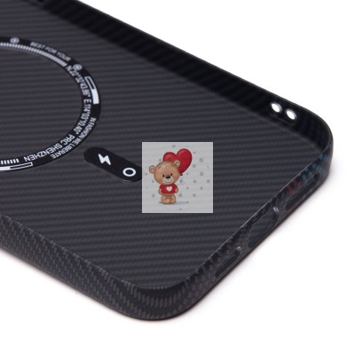 Чехол-накладка для Apple iPhone 15 Pro Max - (120) (тех.уп.) (черный/синий) Luxo Creative PC