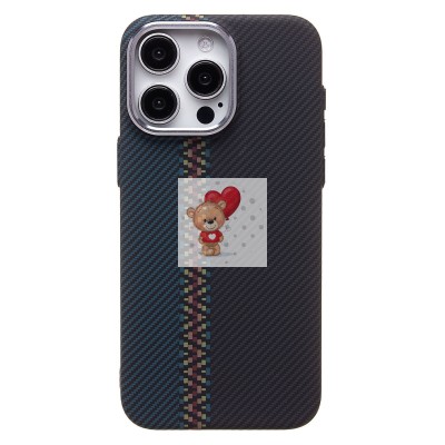 Чехол-накладка для Apple iPhone 15 Pro Max - (121) (тех. уп.) (черный/синий) Luxo Creative PC Чехол-накладка для Apple iPhone 15 Pro Max - (121) (тех. уп.) (черный/синий) Luxo Creative PC