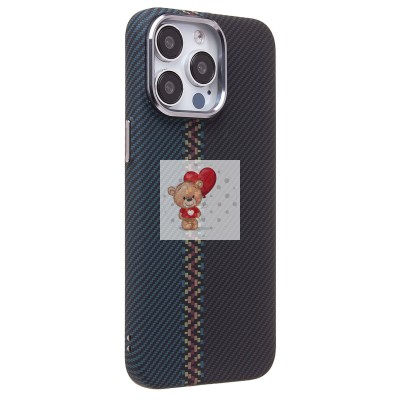 Чехол-накладка для Apple iPhone 15 Pro Max - (121) (тех. уп.) (черный/синий) Luxo Creative PC