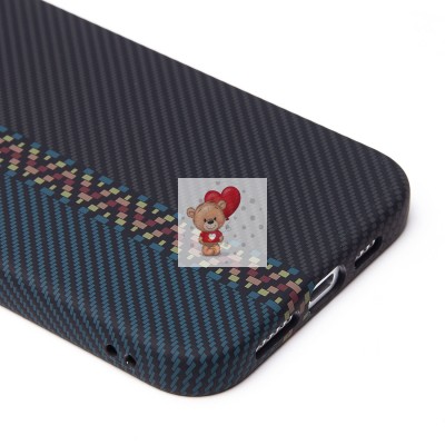 Чехол-накладка для Apple iPhone 15 Pro Max - (121) (тех. уп.) (черный/синий) Luxo Creative PC