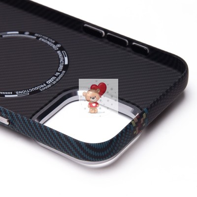 Чехол-накладка для Apple iPhone 15 Pro Max - (121) (тех. уп.) (черный/синий) Luxo Creative PC