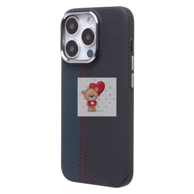 Чехол-накладка для Apple iPhone 15 Pro - (120) (тех. уп.) (черный/синий) Luxo Creative PC