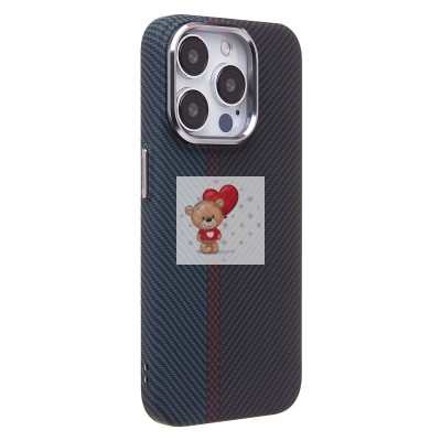 Чехол-накладка для Apple iPhone 15 Pro - (120) (тех. уп.) (черный/синий) Luxo Creative PC