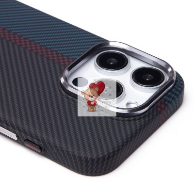 Чехол-накладка для Apple iPhone 15 Pro - (120) (тех. уп.) (черный/синий) Luxo Creative PC