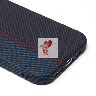 Чехол-накладка для Apple iPhone 15 Pro - (120) (тех. уп.) (черный/синий) Luxo Creative PC