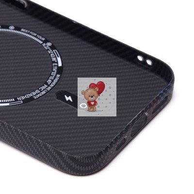 Чехол-накладка для Apple iPhone 15 Pro - (120) (тех. уп.) (черный/синий) Luxo Creative PC