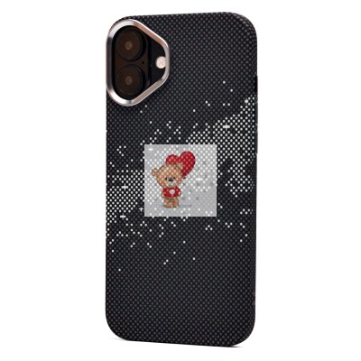 Чехол-накладка для Apple iPhone 16 Plus - (136) (черный/серый) Luxo Creative PC